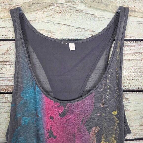 Hang Ten Gray Paint Splash Racerback Tank S - Picture 2 of 8